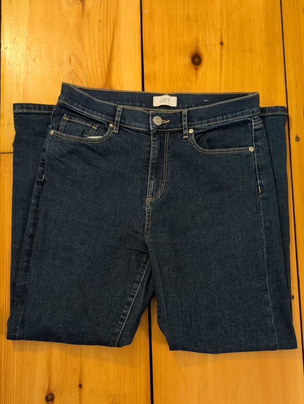 LOFT Dark Blue Straight Leg Jeans